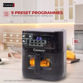 Century Digital Touch Screen Air Fryer CAF-8340B1 8L