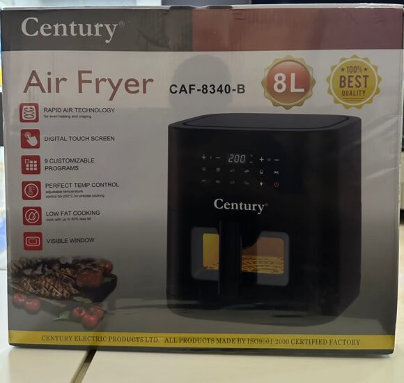 Century Digital Touch Screen Air Fryer CAF-8340B1 8L