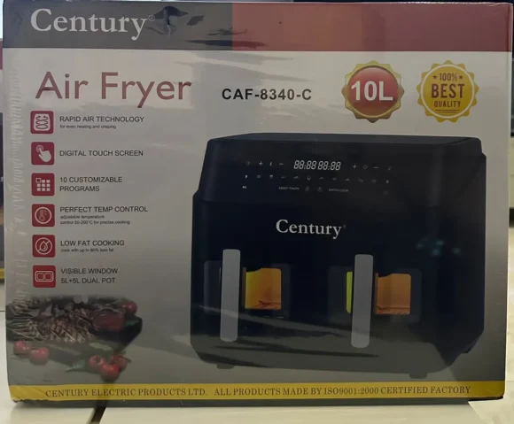 Century Digital Touch Screen Dual Window Air Fryer CAF-8340C (5L + 5L)