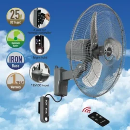 QASA 18 Inch AC-DC Wall Fan – QWF-1801 AC-DC with Adapter