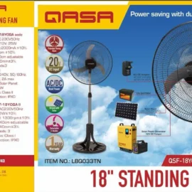 Qasa 18 Inch S-Fan QSF-18YOGA AC-DC with AC-DC Adapter