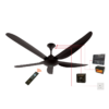 Qasa 56 Inch DC-AC Solar Ceiling Fan (Ebony Color) QCF-56 ACDC1