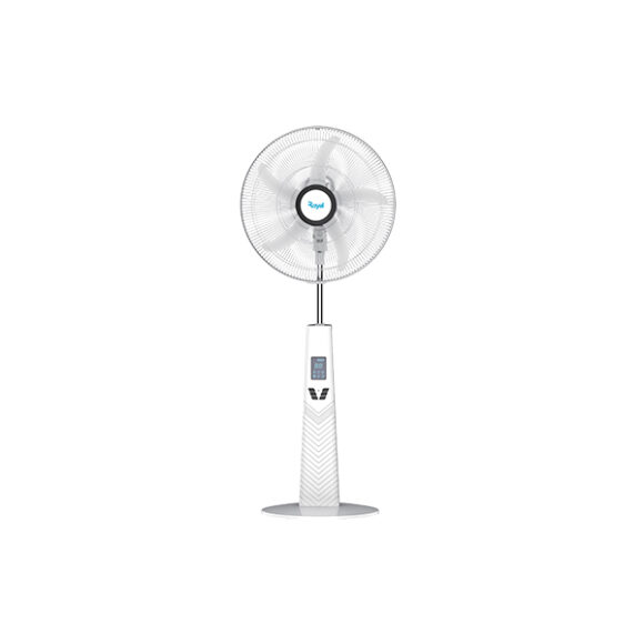 Royal 18 Inches Rechargeable Fan 9-Speed, AC DC, LED Light, USB, Remote Control (RRF59H18W)