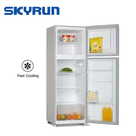 Skyrun 182-Litres Double Door Top Freezer Refrigerator – INOX BCD-187A - Image 2