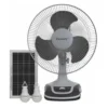 Century 12-Inch Rechargeable Fan with 10W Solar Panel & 2 LED Bulbs FRCT-30-B3