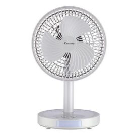 Century 8-Inch Rechargeable Fan with Solar Panel and 2 LED Tubes FRCT-20-B3