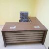 Executive L-Shaped Wooden Office Desk with Side Cabinet & High-Back Chair
