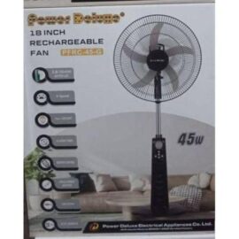 Power Deluxe PFRC 45L 18-Inch Rechargeable Fan with Five Blades