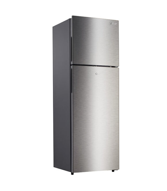 320L Double door refrigerator with large freezer compartment (up to 90L) and 100Hr frost retention after power outage.