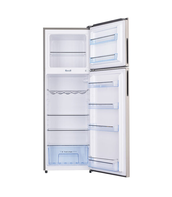 320L Double door refrigerator with large freezer compartment (up to 90L) and 100Hr frost retention after power outage.