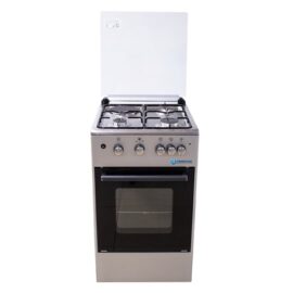 50x50cm Standing Cooker, 3 Gas 1 Elect Burners, S-Steel Cook Top, Inox Body, Bottom Oven & Top Grill, Oven Light