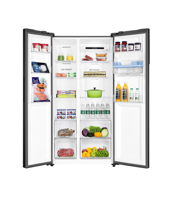 540L Side by Side Refrigerator with Haier Thermocool Twin Inverter technology and Food sterilizing DEO and Water Dispenser