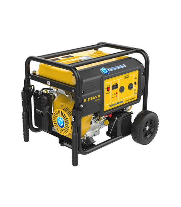6.25kVA-5.0kW.Single phase petrol generator, 4 stroke, OHV, forced air cooled, electric start 357cc single cylinder engine. E.g. lightings, TV, Fans, Fridge, Freezer and big ACs Oga 7500ES