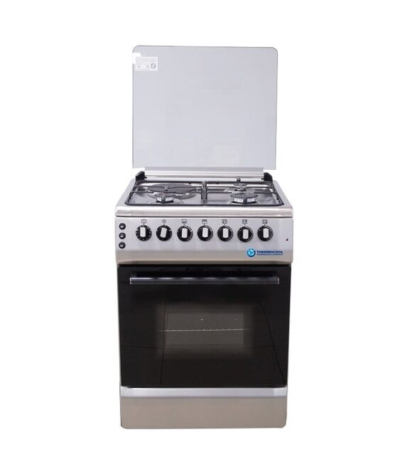 60x60cm Standing Cooker, 3 Gas 1 Elect Burners, High Grade S-Steel Top, Inox Body, Wide Finger Pot Stand, Oven & Grill, Oven Light, Oven Timer, Electric Ignite, Chicken Rotisserie, Oven Timer Knob
