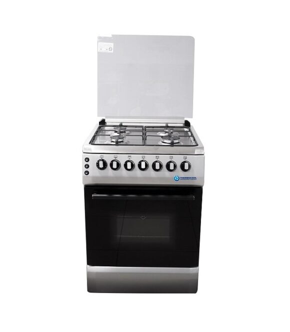60x60cm Standing Cooker, 4 Gas Burners, High Grade S-Steel Top, Inox Body, Oven & Grill, Oven Light, Electric Ignite, Chicken Rotisserie, Oven Timer Knob