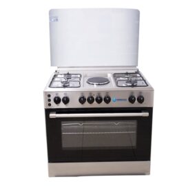90x60cm Standing Cooker, 4 Gas 1 Elect Burners, High Grade S-Steel Top & Panel, Inox Body, Wide Finger Pot Stand, Oven & Grill, 2 Oven Lights, Oven Timer, Electric Ignite