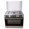 90x60cm Standing Cooker, 5 Burners, High Grade S-Steel Top & Panel, Inox Body, Wide Finger Pot Stand, Oven & Grill, 2 Oven Lights, Oven Timer, Electric Ignite