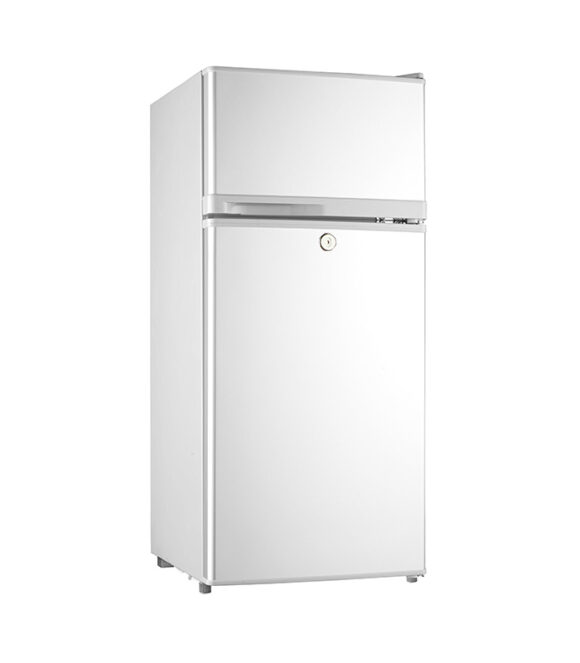95L Double door refrigerator has large freezer compartment for longer freshness. Superfast cooling fridge performance.