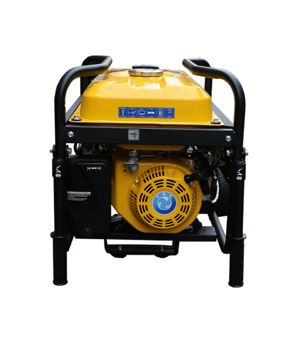 Hustler 4000ES. 3.75kVA-3.0kW. Single phase petrol generator. 4 stroke, OHV, forced air cooled, electric start, 223cc single cylinder engine. E.g. lightings, TV, Fans, Fridge, small AC