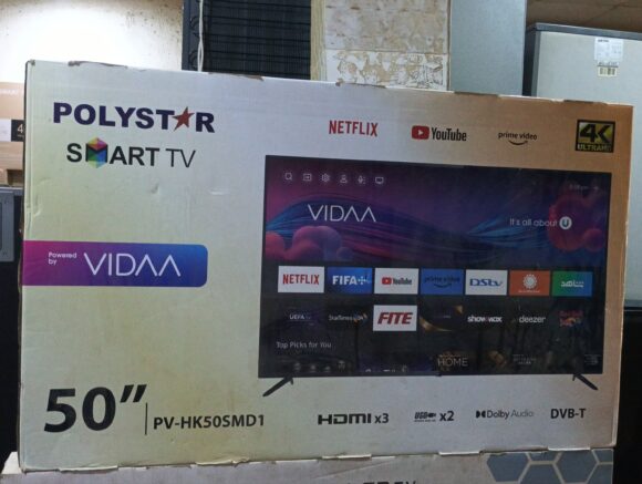 polystar 50 inch Smart TV Netflix YouTube prime video